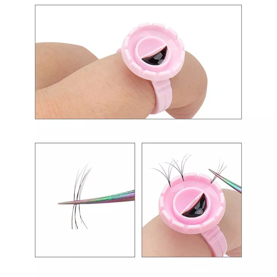 Disposable pink eyelash extension ring cup