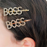 Rhinestone bobby pins "Boss" or “Drippin”
