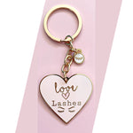 Love Lashes Keyring Gold And Light Pink