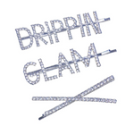 Glam, Goals & Drippin rhinestone hair accessories