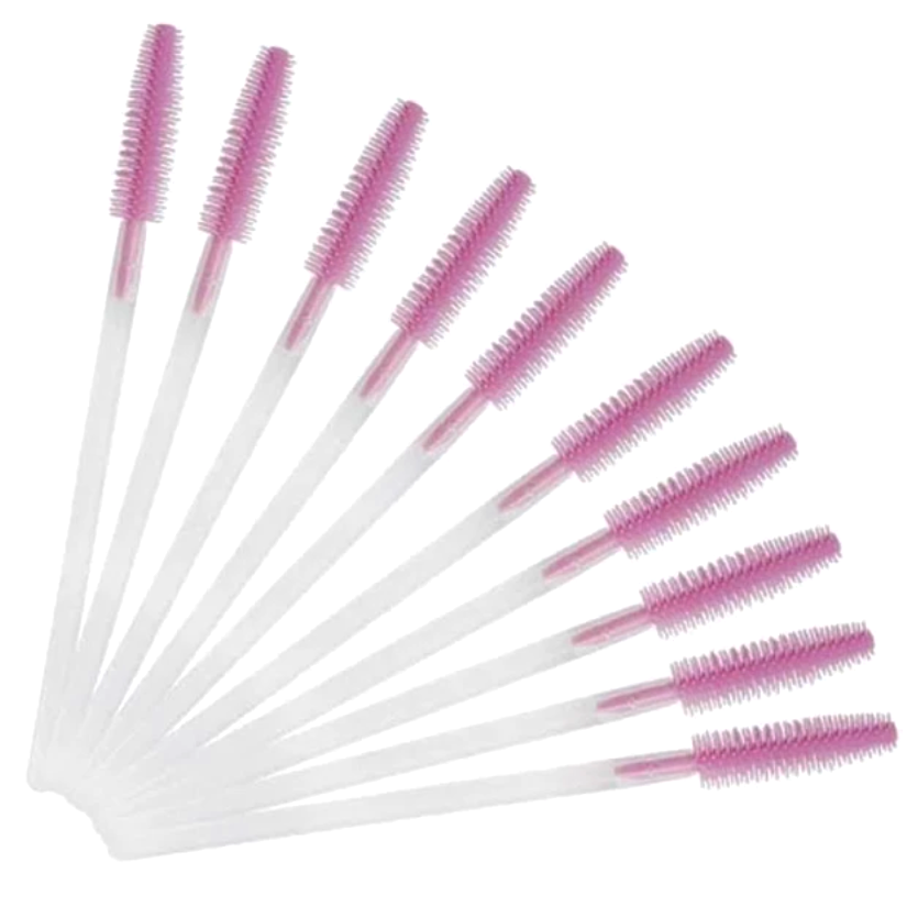 Silicone mascara lash wand / Pink with clear handle